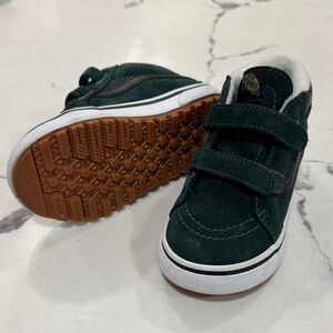Kids Vans Velcro Green Suede Sneakers - Size Toddler 9 - Like New!